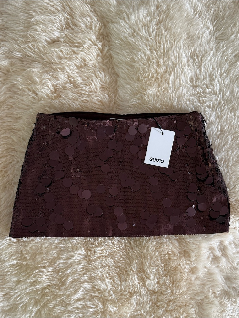 Guizio paillette skirt in chocolate brown size XXS